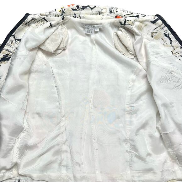 Maggy London | Women | Sketch Art Floral Lightweight Zip Up Jacket | Size 4 - Picture 9 of 9